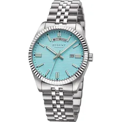 Regent BA-880 Herrenuhr Stahl/Hellblau