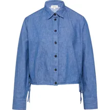 s.Oliver Blusenshirt aus Leinenmix mit Schleifendetail - blau - 40