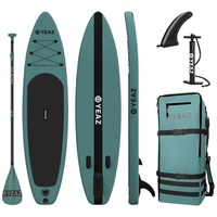 YEAZ Inflatable SUP-Board COSTIERA - EXOTRACE PRO - SET sup board und kit, Inflatable SUP Board, (Set), inkl. Zubehör wie Paddel, Handpumpe und Rucksack grün