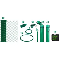 GAH Alberts Alberts Maschendrahtzaun zum Einbetonieren, grün 150 cm, 15 m,