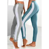 Arizona Leggings (2er-Pack) mit breitem Streifen blau 36/38