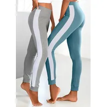 Arizona Leggings (2er-Pack) mit breitem Streifen blau 36/38