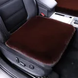 champracer Lammfell Autositzbezug, Flauschige Pelz-Autositz-Kissen, Lammfell SitzbezüGe Auto Vordersitze, Universal Fit PlüSch Auto Sitzkissen Winter Warm (Kaffee)
