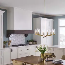 Elstead Lighting Pendelleuchte Hängelampe Deckenleuchte Esszimmerlampe Messing 6-flammig D 71,1cm