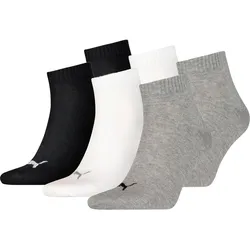 6 Paar Puma Unisex Quarter Socken Sneaker Gr. 35 - 49  für Damen Herren Füßlinge 39/42