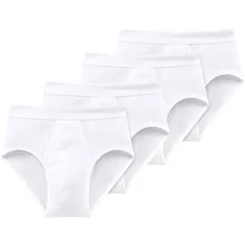 SCHIESSER Slip unifarben weiß M 4er Pack