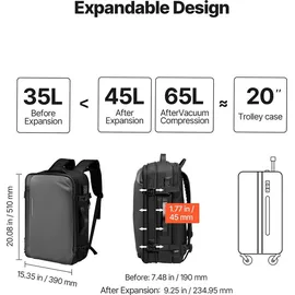 Vevor Vakuum-Reiserucksack 65 L Grau