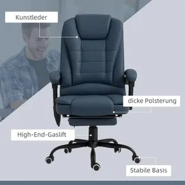 Vinsetto Chefsessel Kunstleder Blau