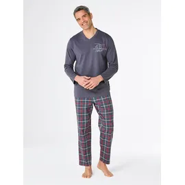 Comte d'Aulone Comte Schlafanzug in anthrazit-rot-kariert | Gr.: 52/54