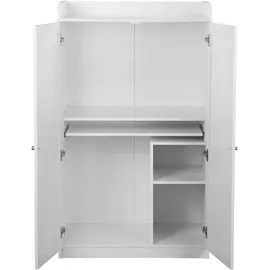 OTTO home Sekretär OTTO HOME "Aalborg", weiß, B:80cm H:134,5cm T:50cm, Sekretäre, Sekretär, PC-Schrank im Landhaus-Stil, Tastaturauszug, Stauraum, 80x134,5 cm