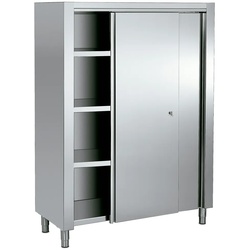 Edelstahl schrank 2 türen 4 regale - 1400x600x1900 mm - 12000420 Eurast
