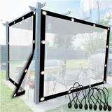 AWSAD Pavillon Seitenwände Transparent Klare Plane Transparente Plane Wasserdicht Mit Ösen Reiß und Reißfest für Dachcamping im Freien, 69 Größen (Color : A, Size : 2x2m/6.56x6.56ft)