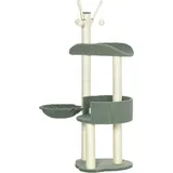 PawHut Kratzbaum 123H cm Kletterbaum Katzenbaum mit Liegekorb und Sisalsäule