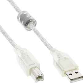 InLine USB-A auf USB-B 3 m Transparent