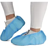 100 ARNOMED PP Schuhüberzieher Einweg, Blaue Überziehschuhe mit Anti-Rutsch Sohle, rutschfeste ABS Überzieher Schuhe, Schuhschutz Überzug bis Gr 47, Maße: 17x40cm, robuste Überschuhe für die Baustelle