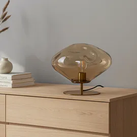 LINDBY Tischleuchte Lindby, Lelia, Beige, für Esszimmer, Glas, Design - 27.5