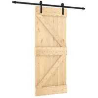 vidaXL Schiebetür rechts 85 x 210 cm Braun/Schwarz