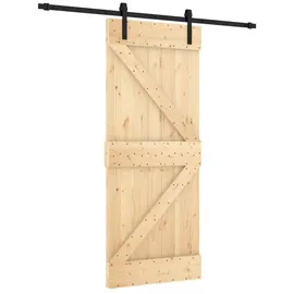 vidaXL Schiebetür rechts 85 x 210 cm Braun/Schwarz