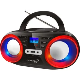 Cyberlux CD-Player CD-Radio Tragbares Kinder Radio Schwarz/Rot