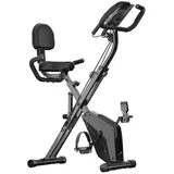 BIGZZIA Heimtrainer Fahrrad Klappbar für Zuhause - 4-in-1 faltbarer Heimtrainer, Mit LCD-Anzeige inkl. seilzug fur arme und beine schwarz