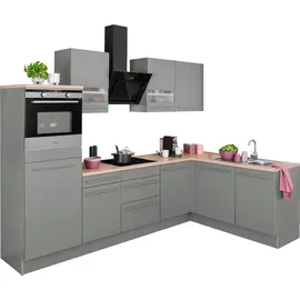 OPTIFIT Winkelküche L-Form 285 cm grau