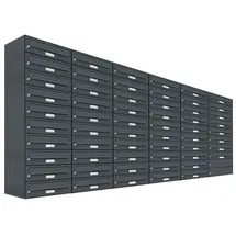 AL Briefkastensysteme 58er Premium Briefkasten Anthrazit inkl. Zeitungsfach