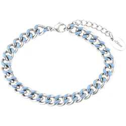 s.Oliver Damen Armband Panzer 2037973 Edelstahl Emaille blau