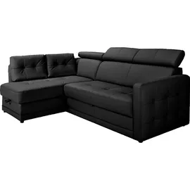 exxpo - sofa fashion Ecksofa »Arles, Federkern, OTTOs Choice, zeitlos, Breite 225cm, L-Form«, wahlweise mit Bettfunktion und Bettkasten, inkl. Kopfteilverstellung schwarz