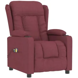 vidaXL Massagesessel 96 x 99,5 x 96 cm Weinrot elektrisch mit Liegefunktion und Vibrationsmassage