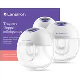 Lansinoh tragbare elektrische Doppelmilchpumpe – freihändig und leise abpumpen ohne Kabel & Schläuche – wiederaufladbarer Akku – einfache Bedienung & Reinigung - handsfree