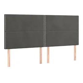 vidaXL Boxspringbett mit Matratze & LED Dunkelgrau 180x200 cm Samt