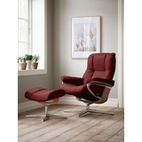 Stressless Relaxsessel STRESSLESS "Mayfair" Sessel Gr. Microfaser DINAMICA, Cross Base Eiche, Rela x funktion-Drehfunktion-PlusTMSystem-Gleitsystem-BalanceAdaptTM, B/H/T: 92 cm x 103 cm x 79 cm, rot (red dinamica) Lesesessel und Relaxsessel