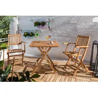 SAM 3-TLG. Gartengruppe Camelia, Akazien-Holz, 1x Tisch 62x62 cm + 2X Klappsessel, Set klappbar, massives Balkonset, 4251267241903, braun, 3tlg. balkonset Camelia