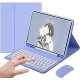 Tastaturhülle für Samsung Galaxy Tab S10/S9/S9 FE Plus mit Maus, intelligente weiche Hülle mit Bluetooth-Tastatur, abnehmbare kabellose Tastatur-Tablet-Abdeckung mit Stifthalter (Tab S10/S9/S9 FE
