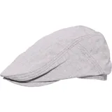bugatti Herren Flatcap Fischgrät | leichte Sommer Schirmmütze | Baumwolle Leinen Silver - 59