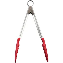 CUISIPRO Küchenzange Servierzange Edelstahl mit Silikon-Enden rot 24 cm