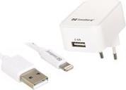 Sandberg - Netzteil - 2.4 A (USB) - auf Kabel: Lightning - für Apple iPad/iPhone/iPod (Lightning)