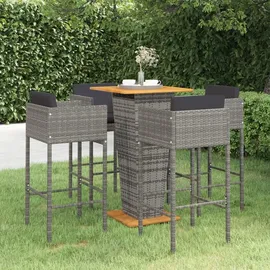 vidaXL Gartenbar Set 5-tlg. Grau