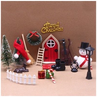 XDeer Kreativset Wichteltür Set,Wichteltür Zubehör Weihnachten,Weihnachtsdeko Elfentür, Miniatur WichtelZubehör,Kinderzimmer Dekor Geschenk für Weihnachten rot