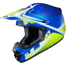 HJC CS-MX II Ellusion Motocross Helm, gelb-blau, Größe S