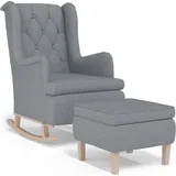 Maison Exclusive - Schaukelsessel Mit Hocker Hellgrau Stoff