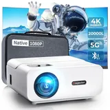 4k Beamer Unterstützt, 1080p Full Hd, Wi-fi 5g+2,4g & Bluetooth, Mini Projektor Für Ios/android/tv Stick/ps5