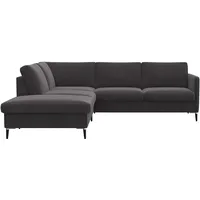 FLEXLUX Ecksofa »Fiore, L-Form«, schmale Armlehnen, Füße Alu/schwarz, B/T 234/225cm, Kaltschaum im Sitz grau