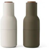 Audo Bottle Grinder, Hunting Green/Beige, Walnut, 2-pack