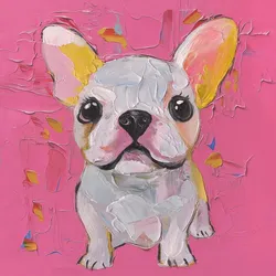 Gemälde WHITE BULLY - pink