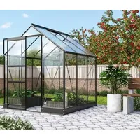 Vitavia Gewächshaus Pontos 3800 ESG/NSG, inkl. Fundament, ca. B195/H207/T199 cm, Schwarz