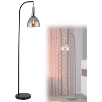 Bmf-versand Stehleuchte Wohnzimmer Rauchglas Stehlampe Schwarz Standleuchte Standleuchte