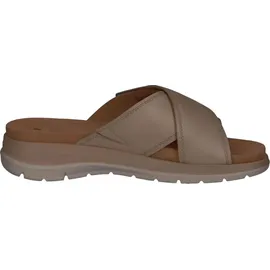 CAPRICE Pantoletten aus Leder mit Klettverschluss, Beige (Pearl Nappa), 38 EU