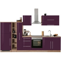 Kochstation Küchenzeile »KS-Samos«, lila