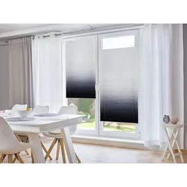 K-HOME Plissee Farbverlauf Sunrise 55 x 130 cm grau/weiß
